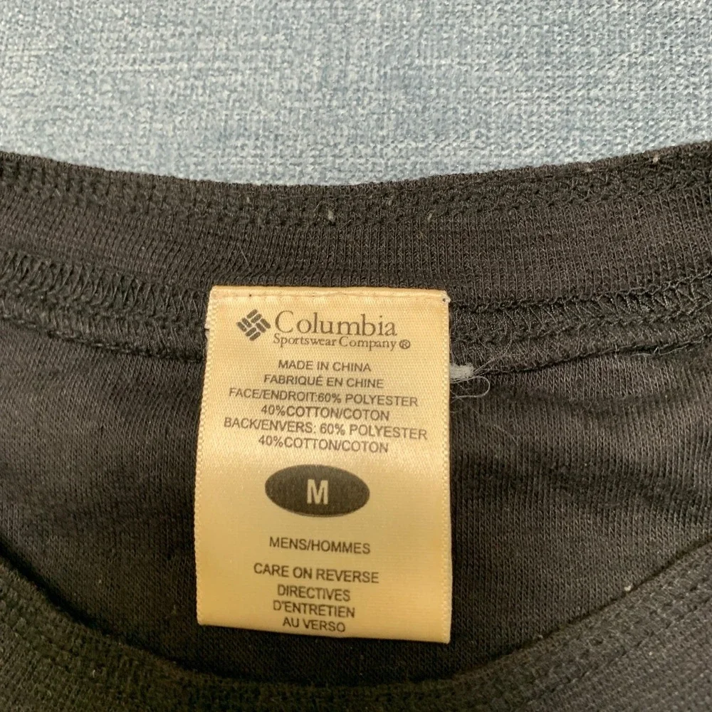 Columbia Sweater Mens Medium Black Cotton Blend Crewneck Raglan Sleeve Pullover